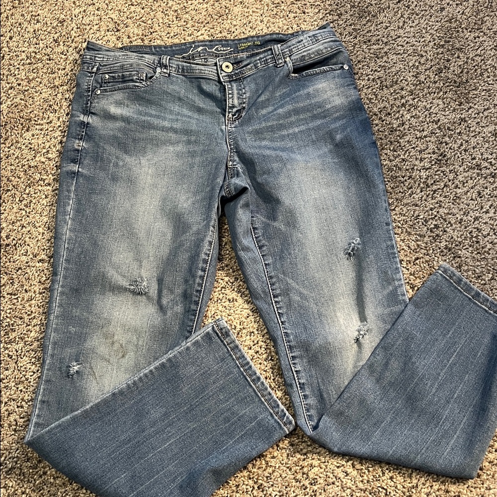 INC International Concepts Classic Blue Denim Jeans, Size 12